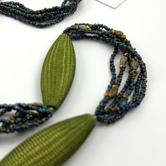 Unusual beaded necklace, NWT, Designs by Adina - Picture 2 of 6